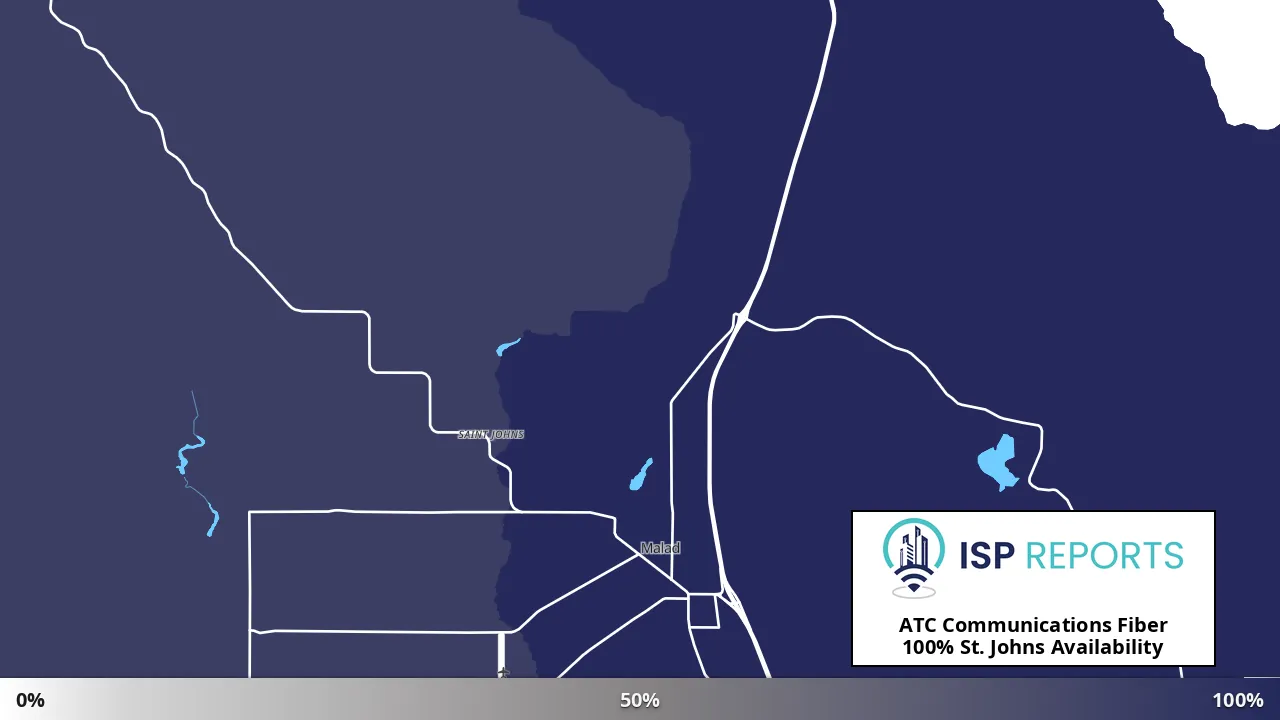 St. Johns, ID map of internet availability
