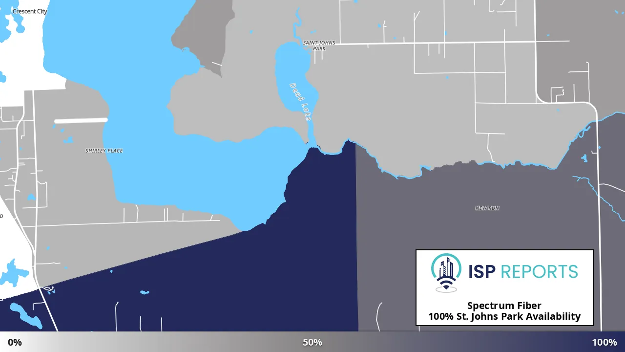 St. Johns Park, FL map of internet availability