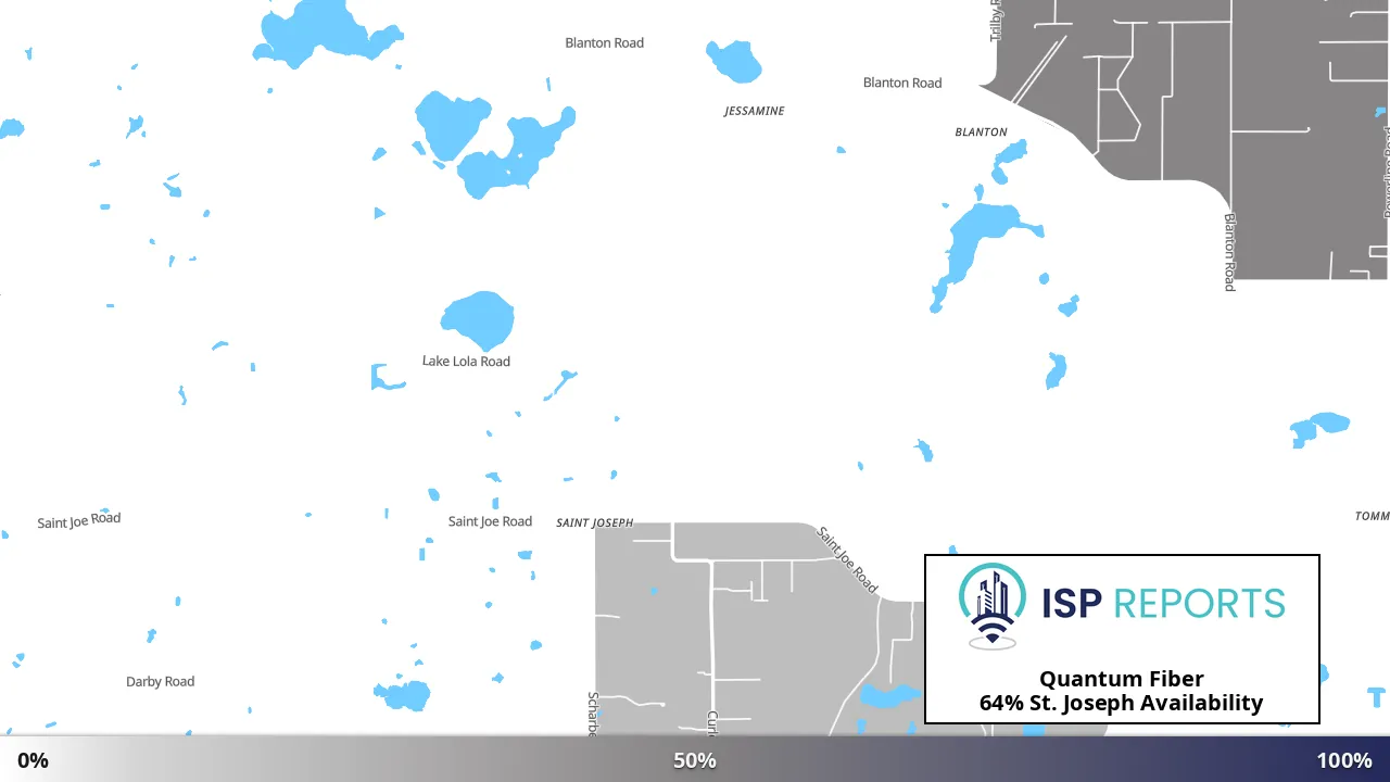 St. Joseph, FL map of internet availability