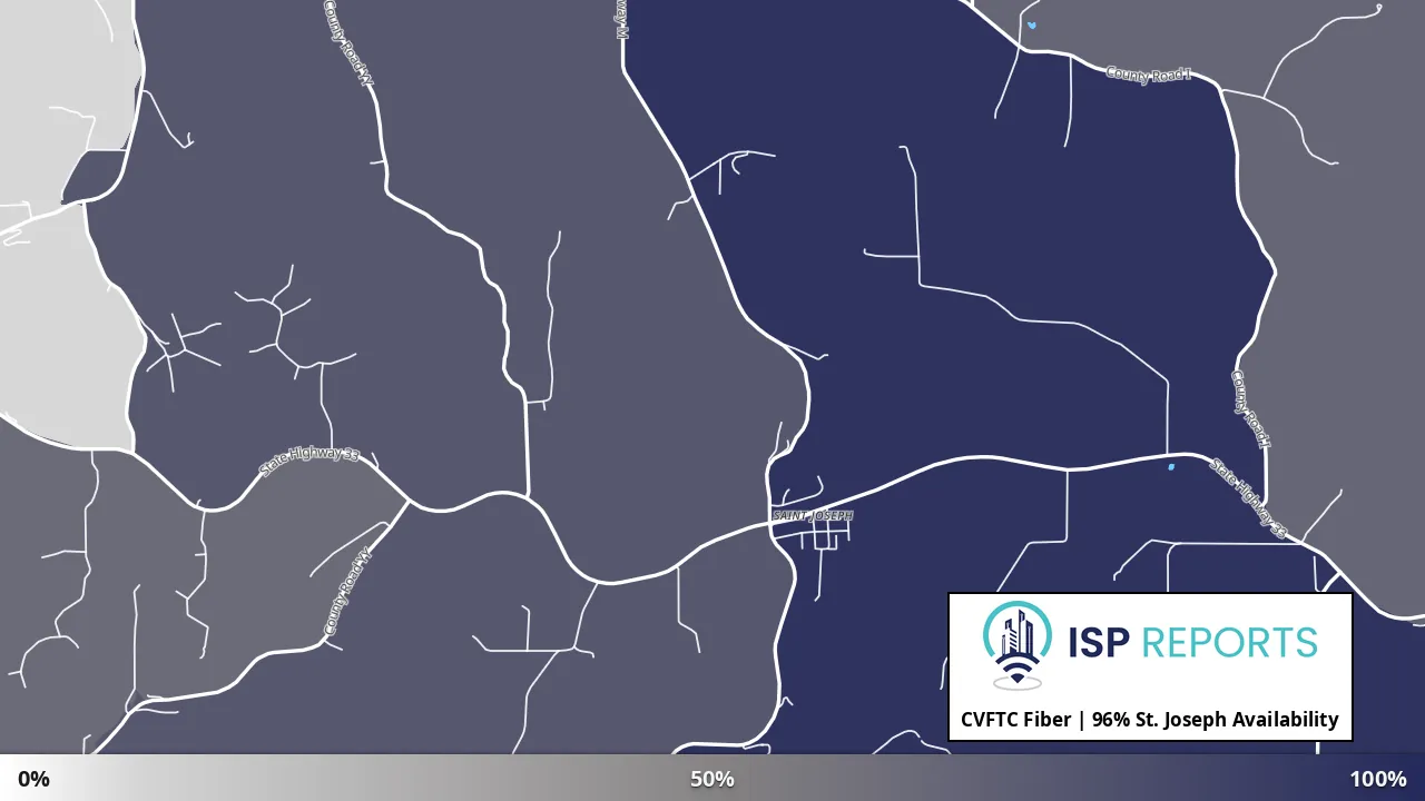 St. Joseph, WI map of internet availability
