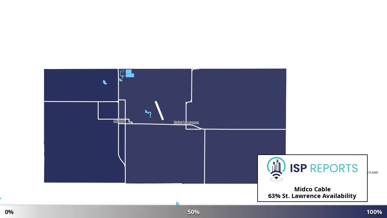 St. Lawrence, SD map of internet availability