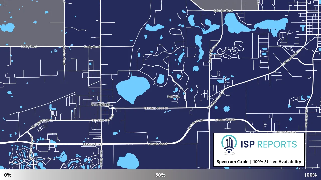 St. Leo, FL map of internet availability
