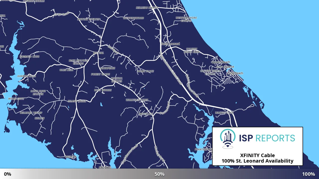 St. Leonard, MD map of internet availability