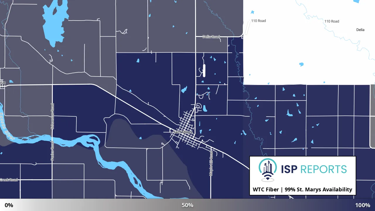 St. Marys, KS map of internet availability