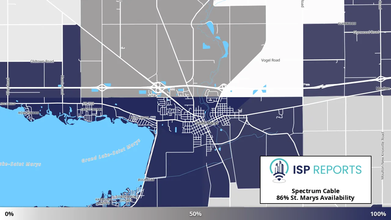 St. Marys, OH map of internet availability