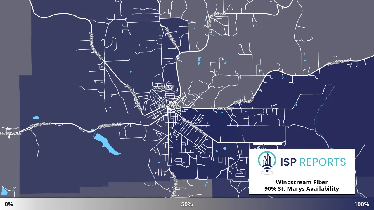 St. Marys, PA map of internet availability