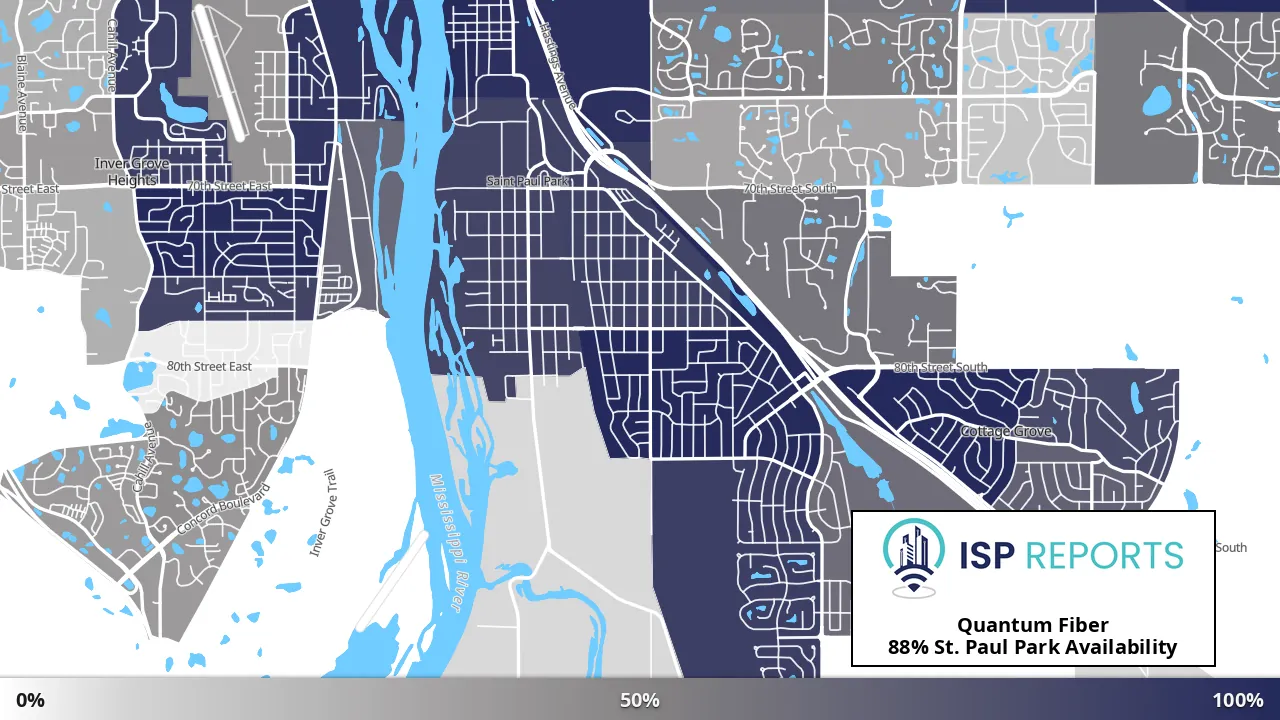 St. Paul Park, MN map of internet availability