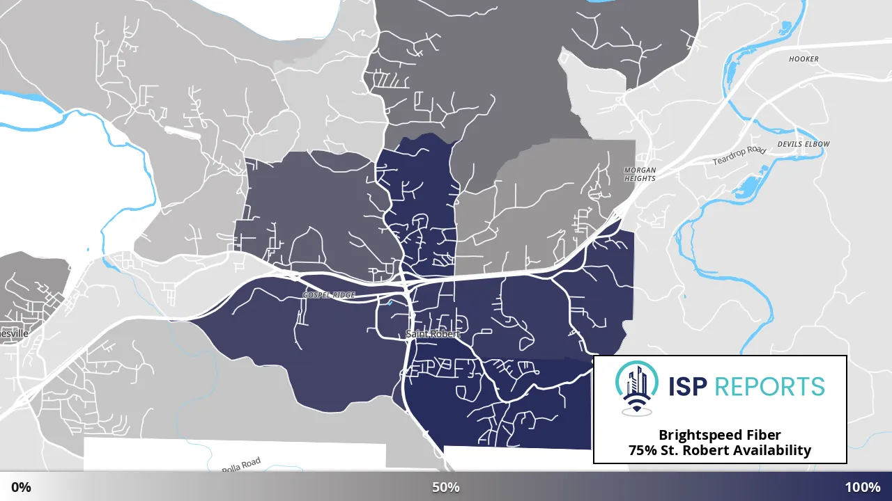 St. Robert, MO map of internet availability