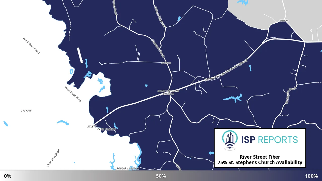 St. Stephens Church, VA map of internet availability