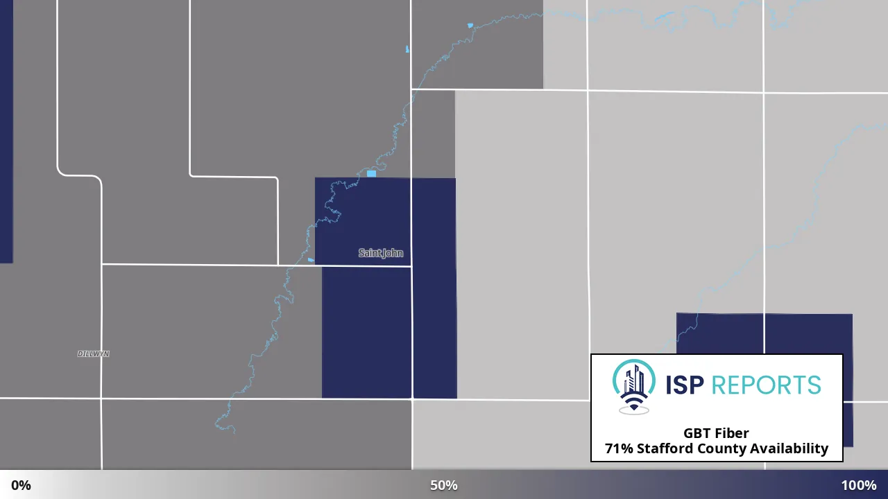 Stafford County, KS map of internet availability