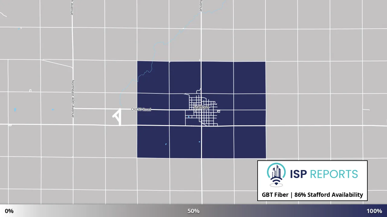 Stafford, KS map of internet availability