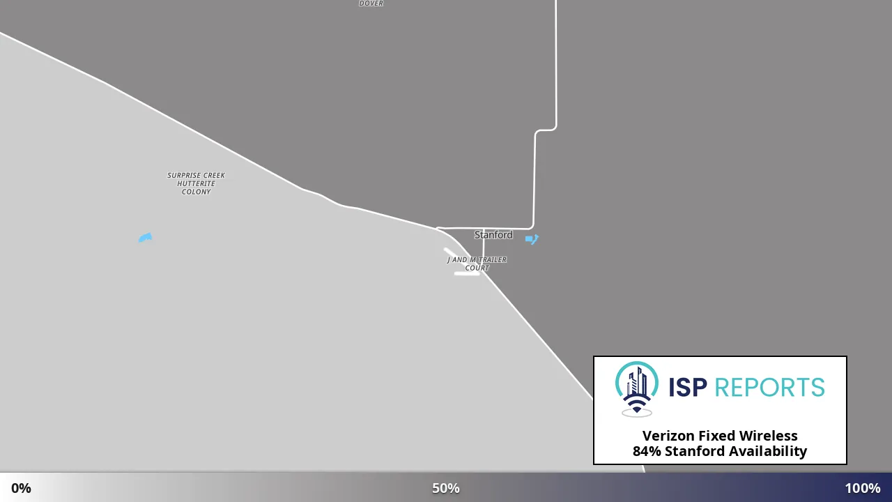 Stanford, MT map of internet availability