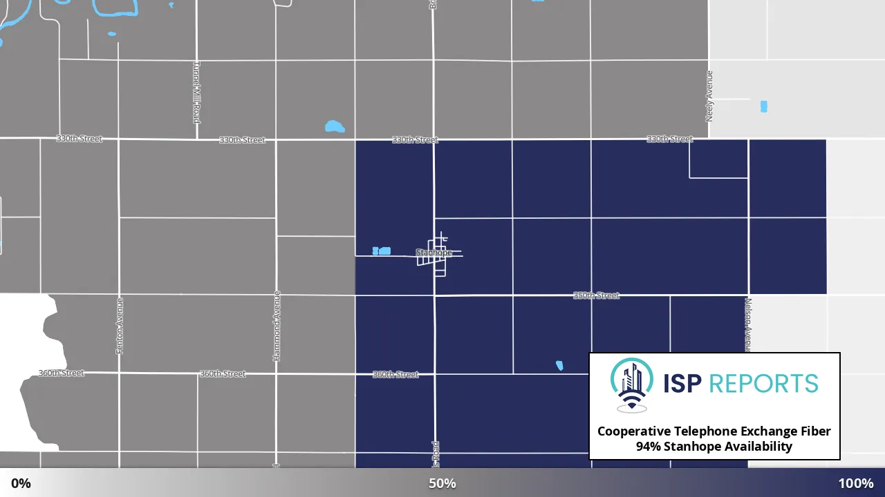 Stanhope, IA map of internet availability