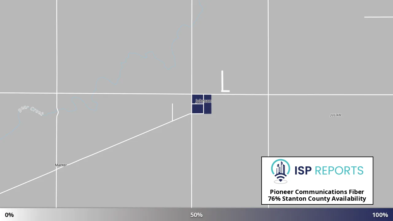 Stanton County, KS map of internet availability