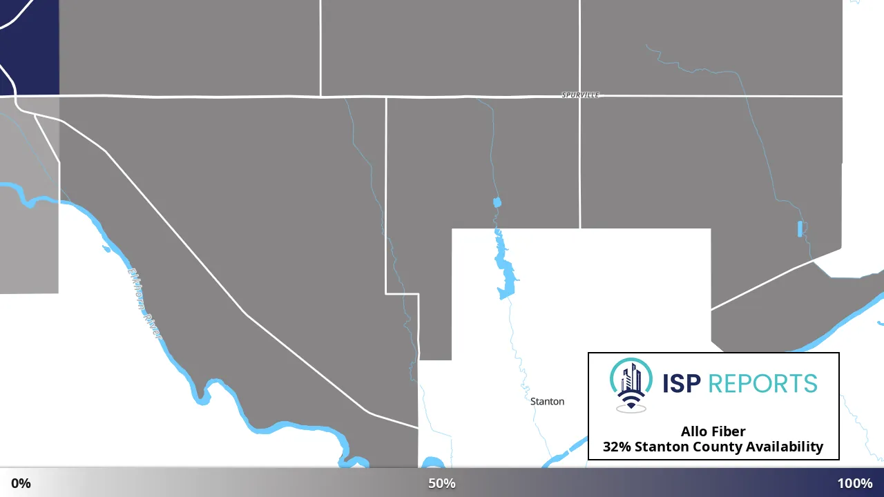 Stanton County, NE map of internet availability