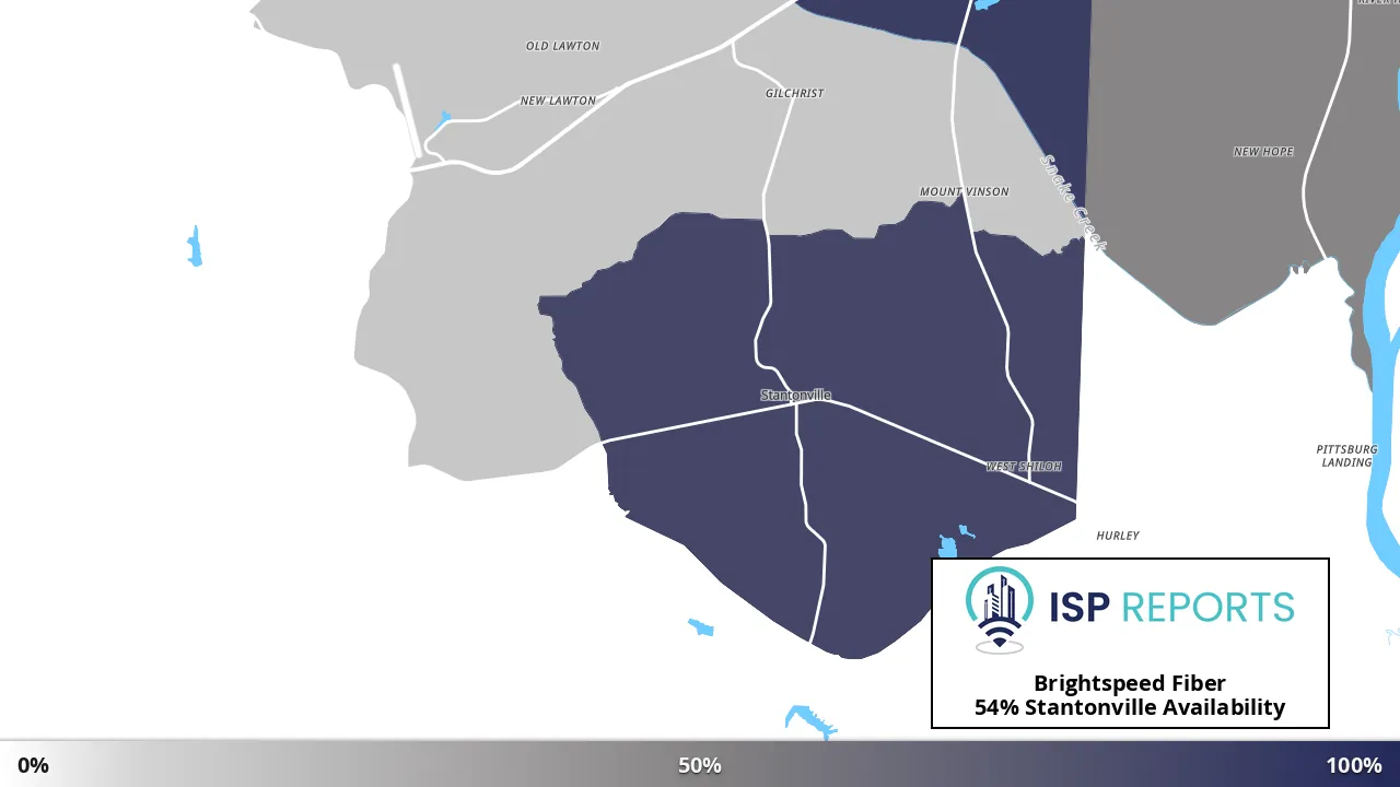 Stantonville, TN map of internet availability