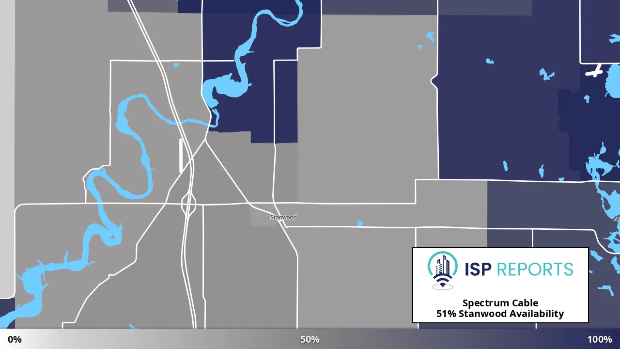 Stanwood, MI map of internet availability