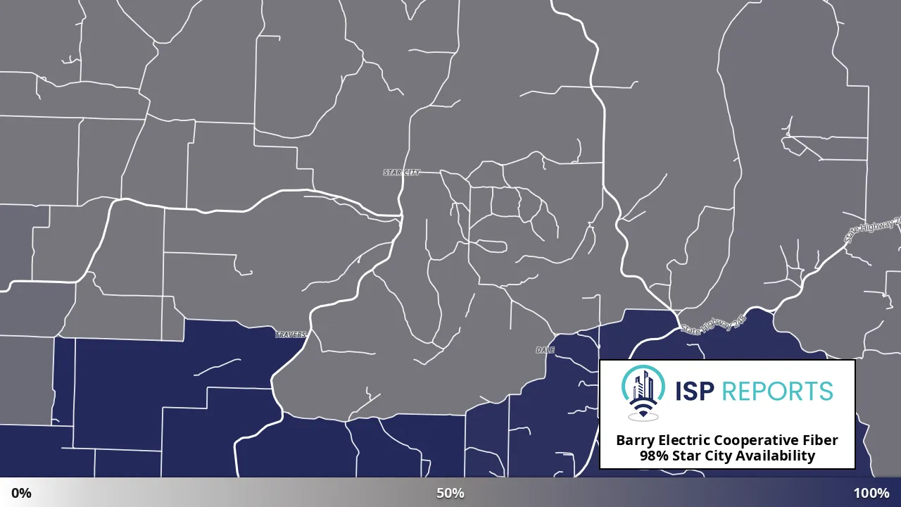 Star City, MO map of internet availability
