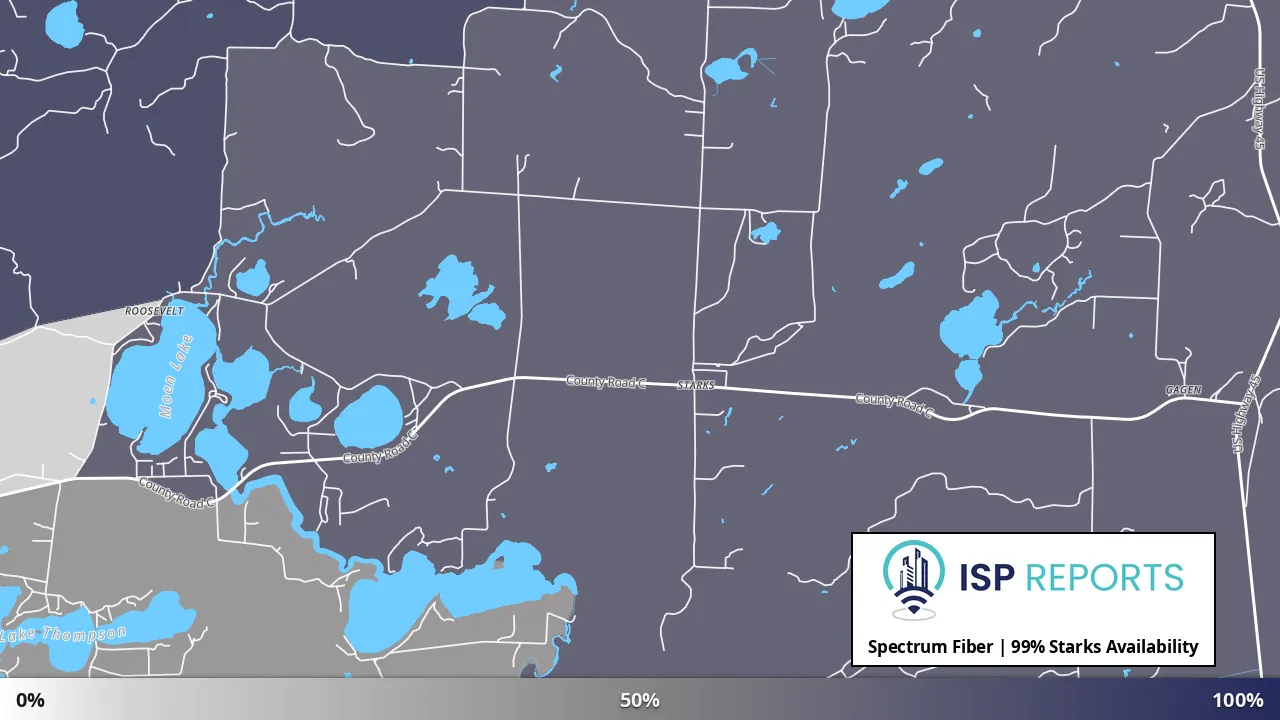 Starks, WI map of internet availability