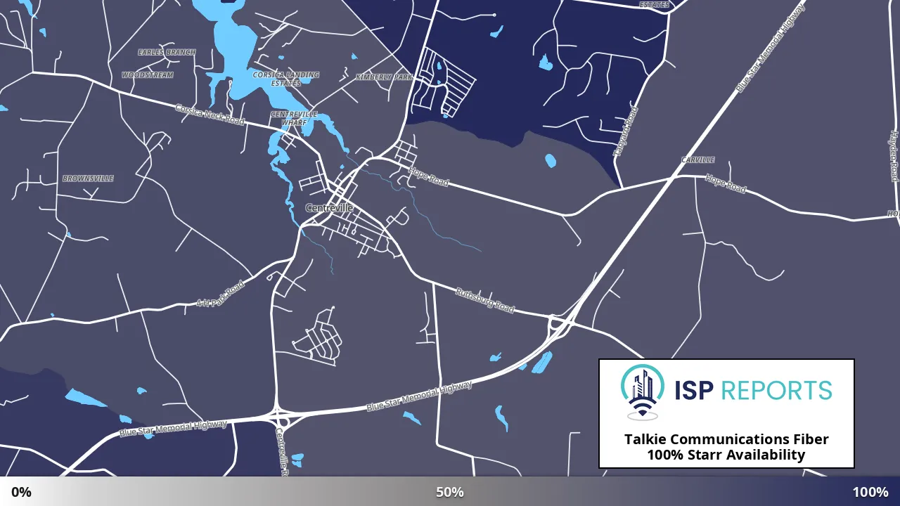 Starr, MD map of internet availability
