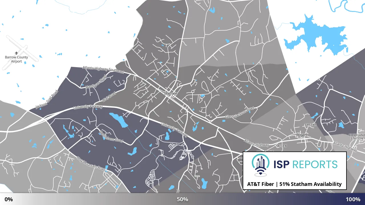 Statham, GA map of internet availability