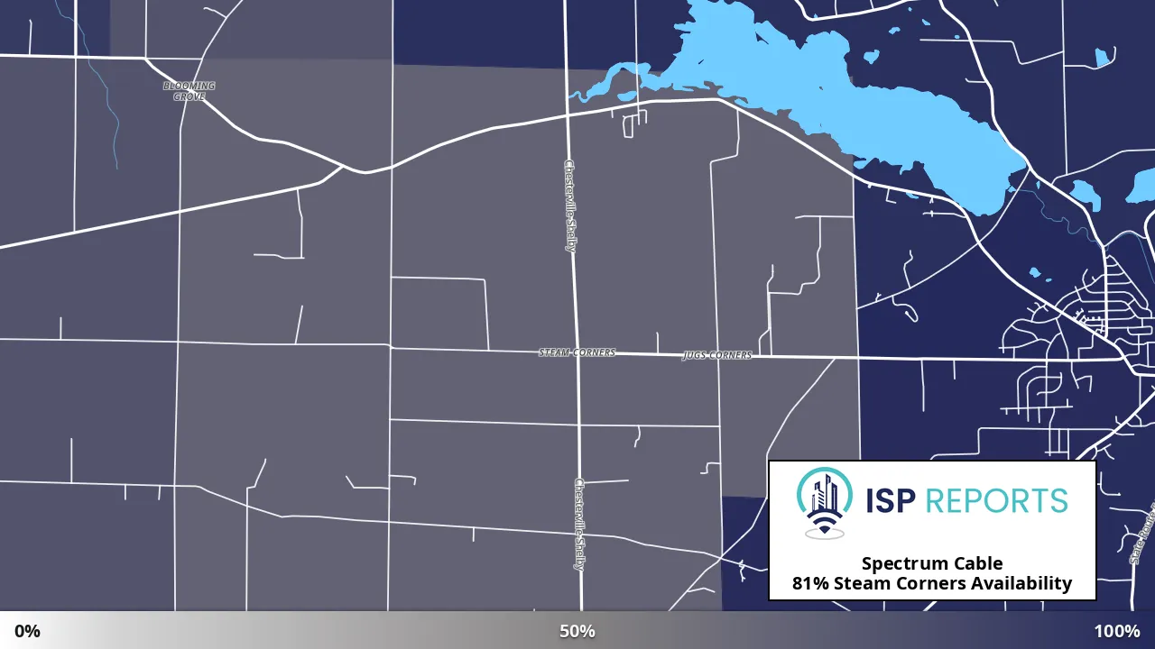 Steam Corners, OH map of internet availability