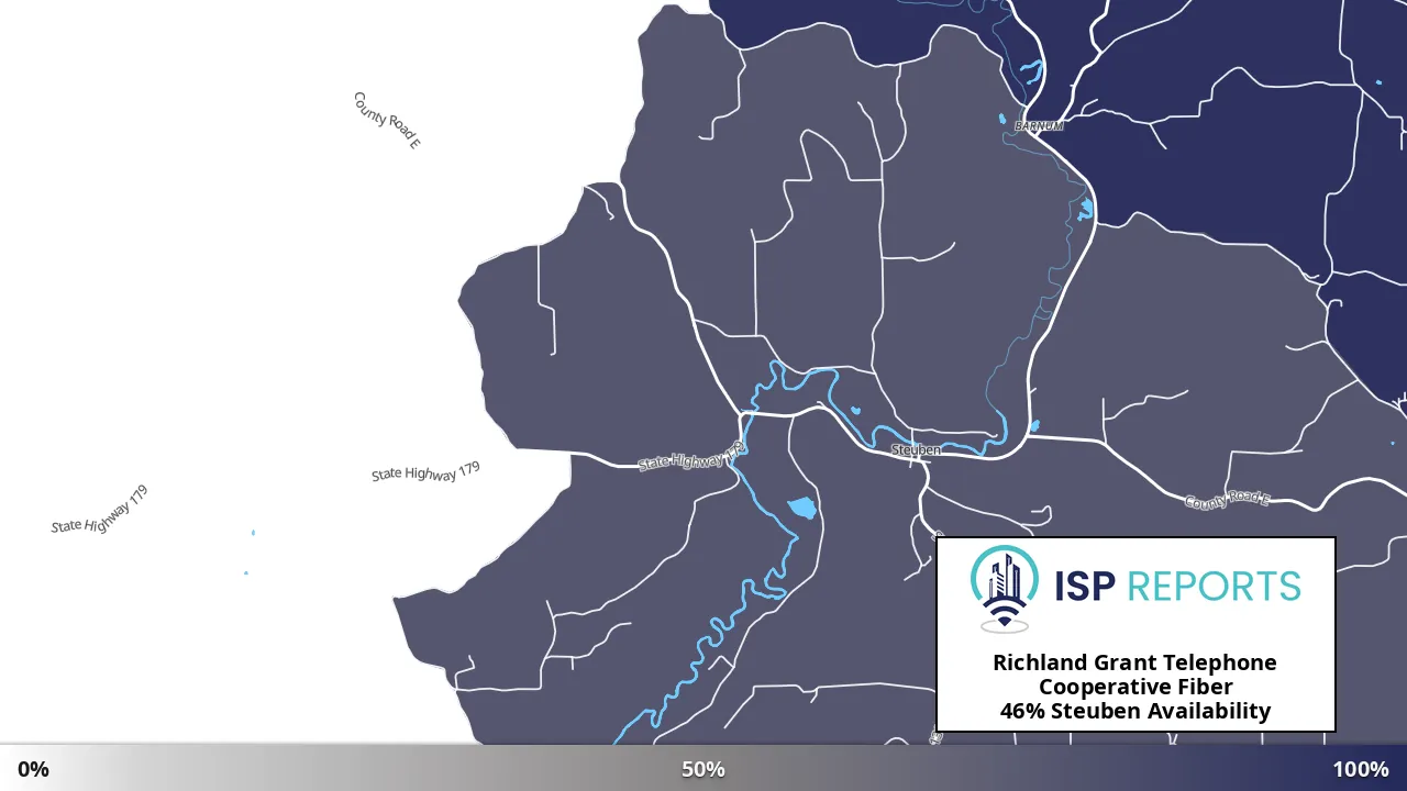Steuben, WI map of internet availability