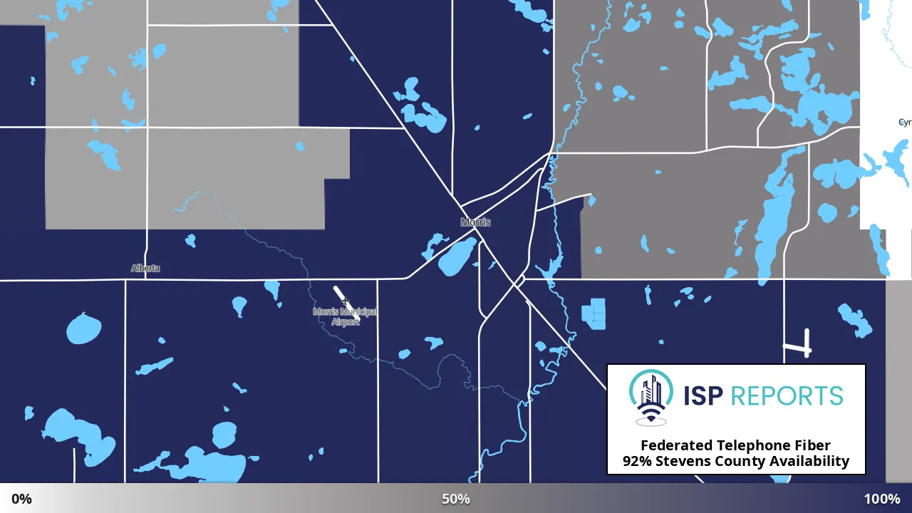 Stevens County, MN map of internet availability