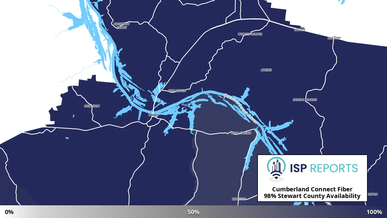 Stewart County, TN map of internet availability