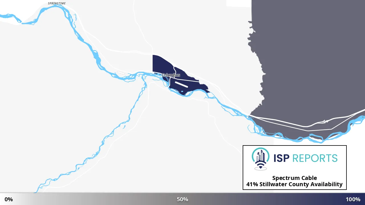 Stillwater County, MT map of internet availability