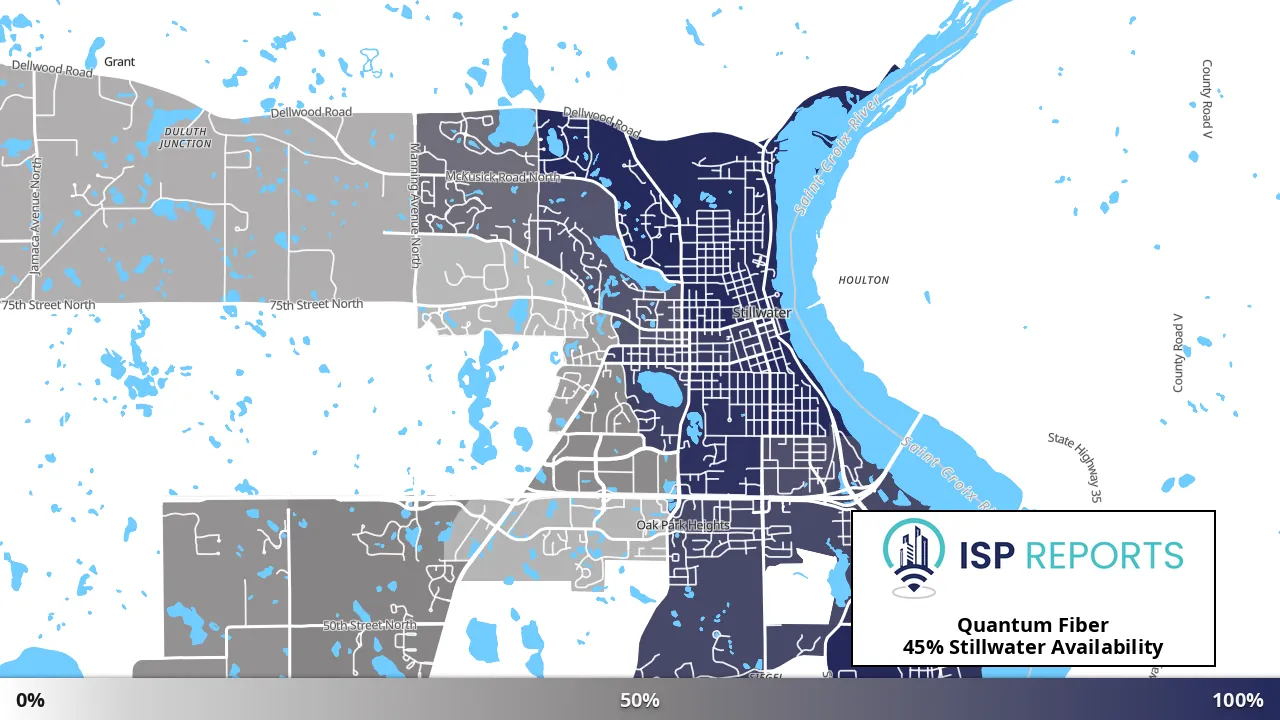 Stillwater, MN map of internet availability