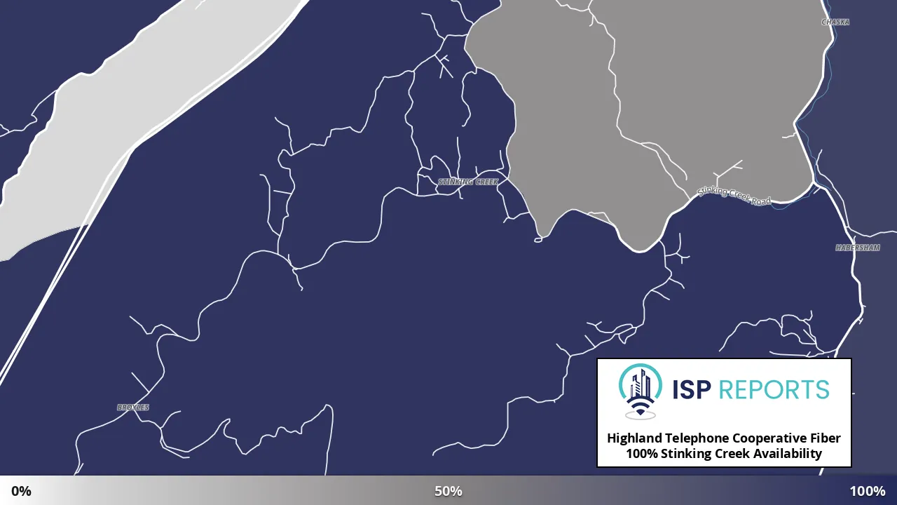 Stinking Creek, TN map of internet availability