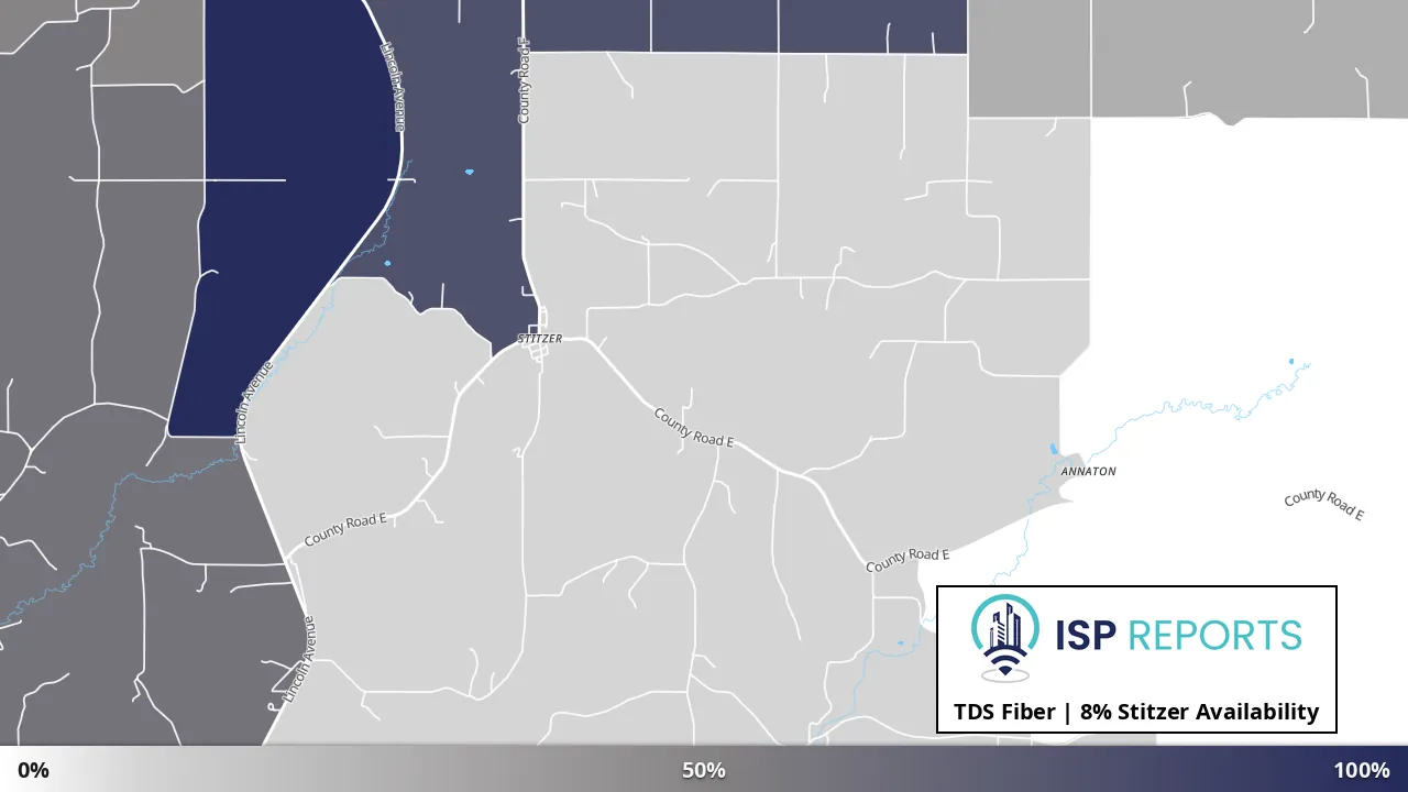 Stitzer, WI map of internet availability