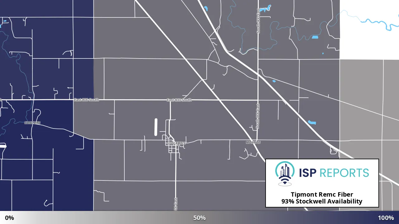 Stockwell, IN map of internet availability