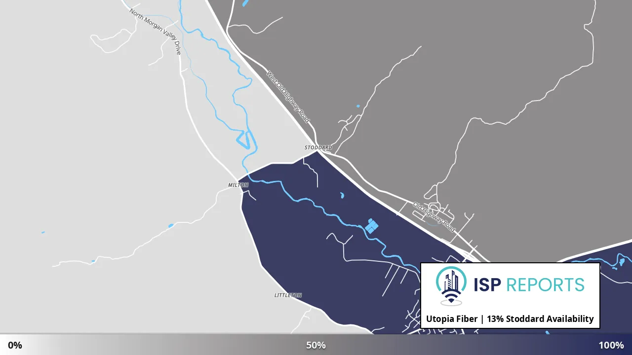Stoddard, UT map of internet availability