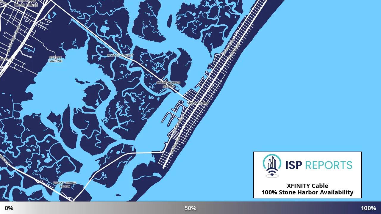 Stone Harbor, NJ map of internet availability
