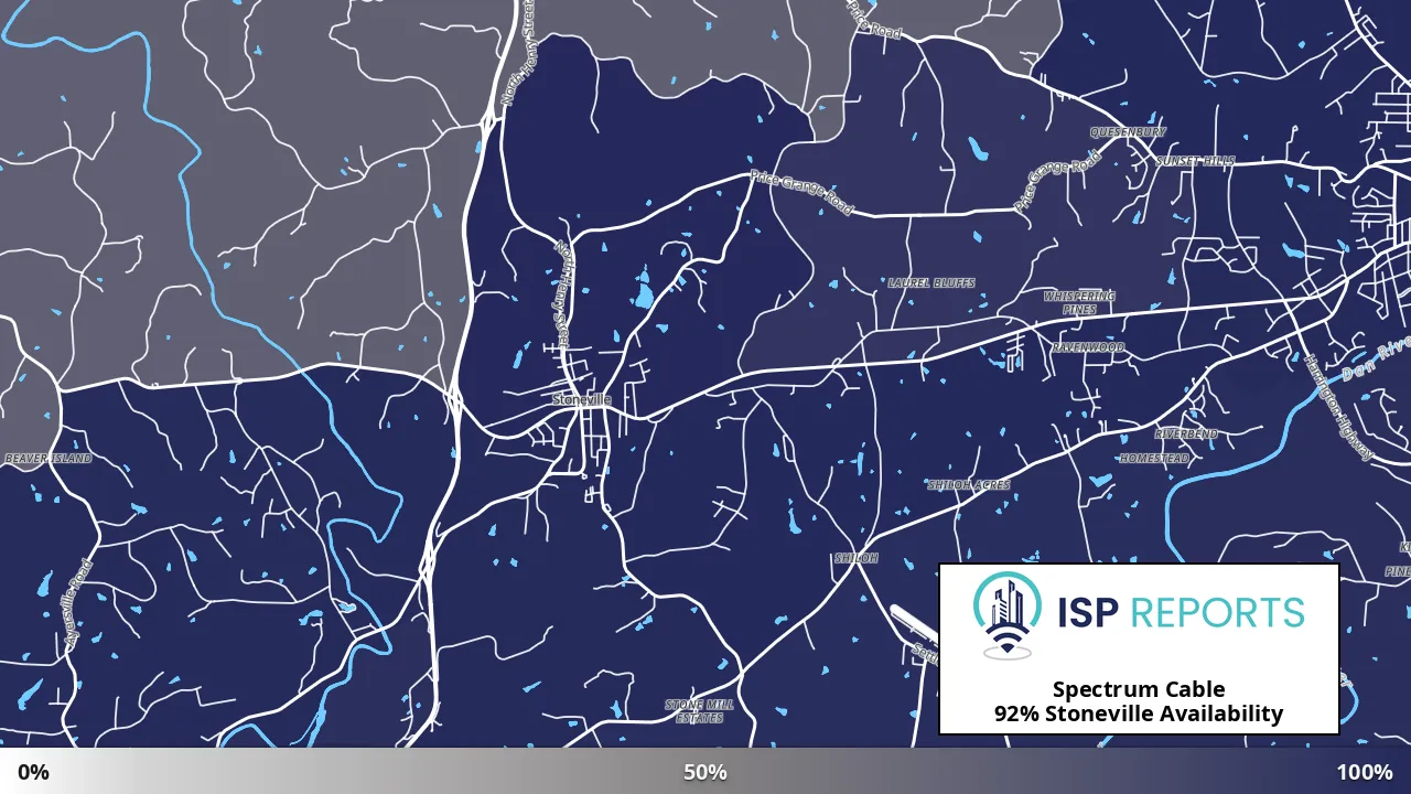 Stoneville, NC map of internet availability