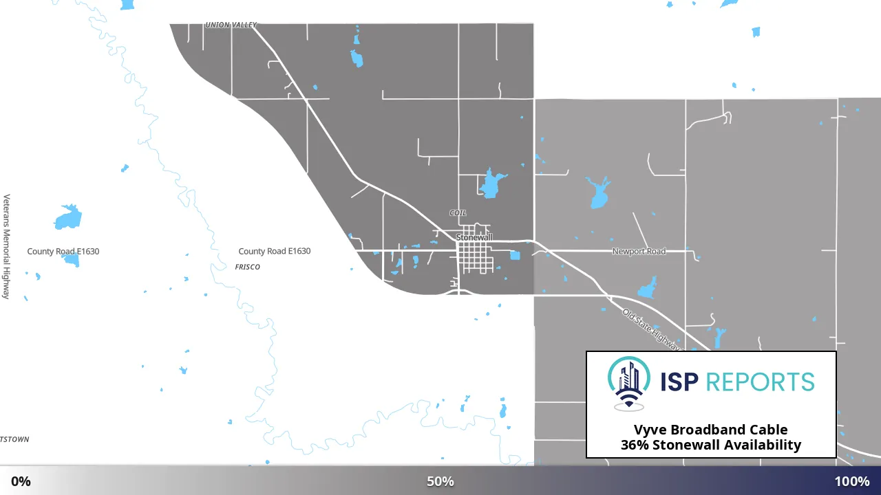 Stonewall, OK map of internet availability