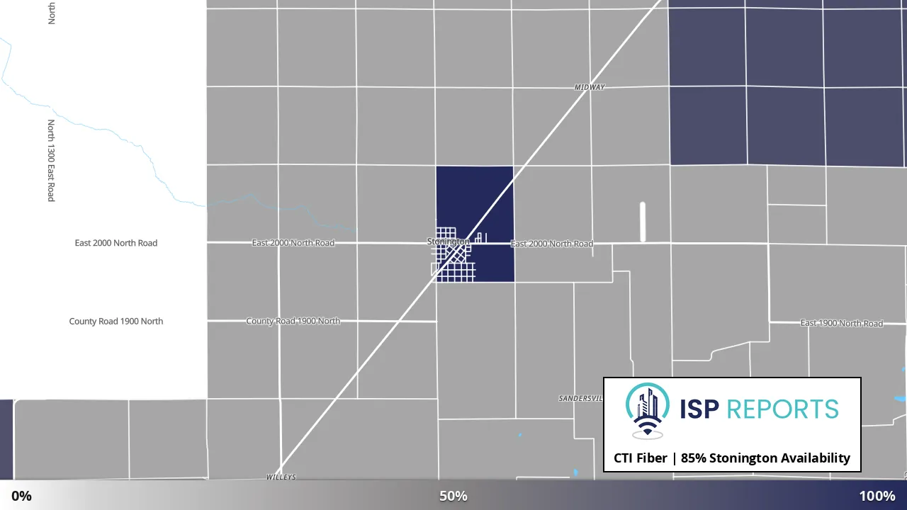 Stonington, IL map of internet availability