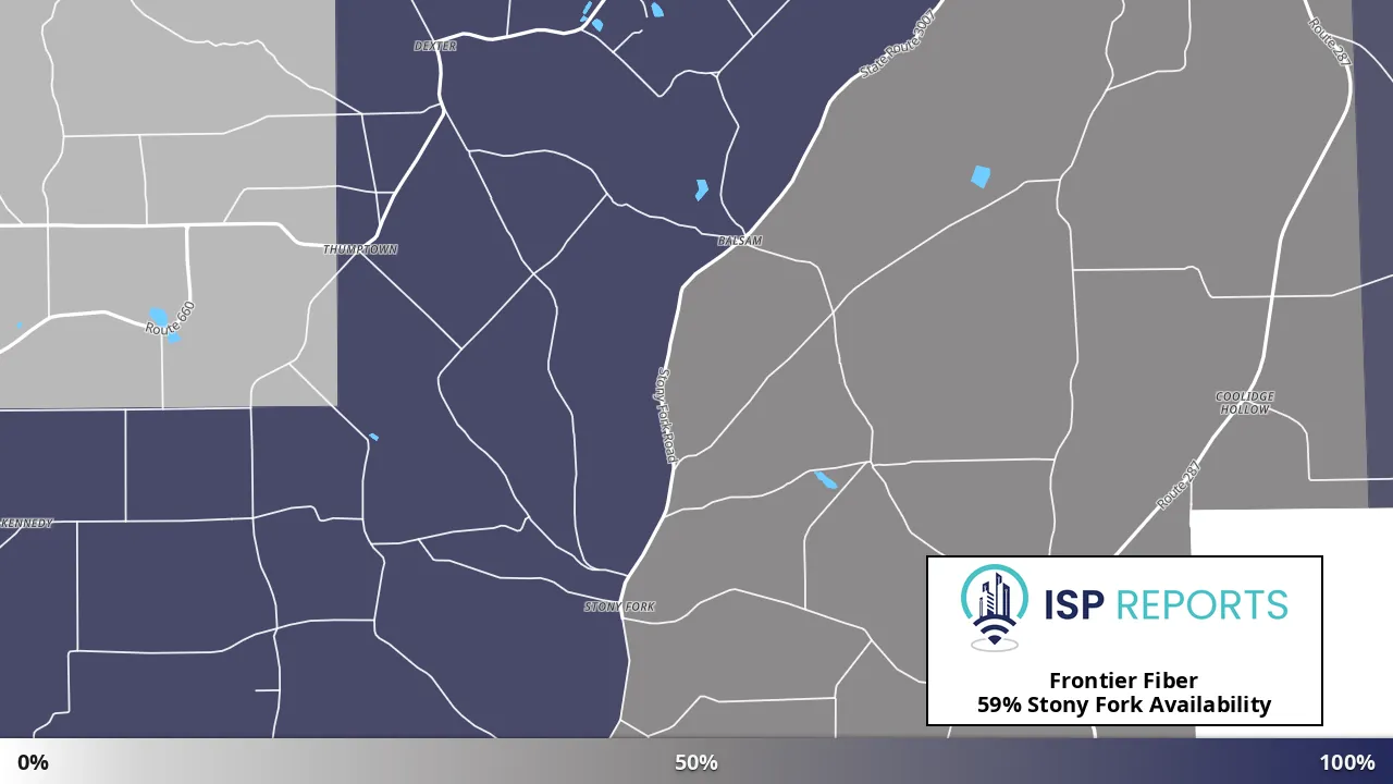 Stony Fork, PA map of internet availability