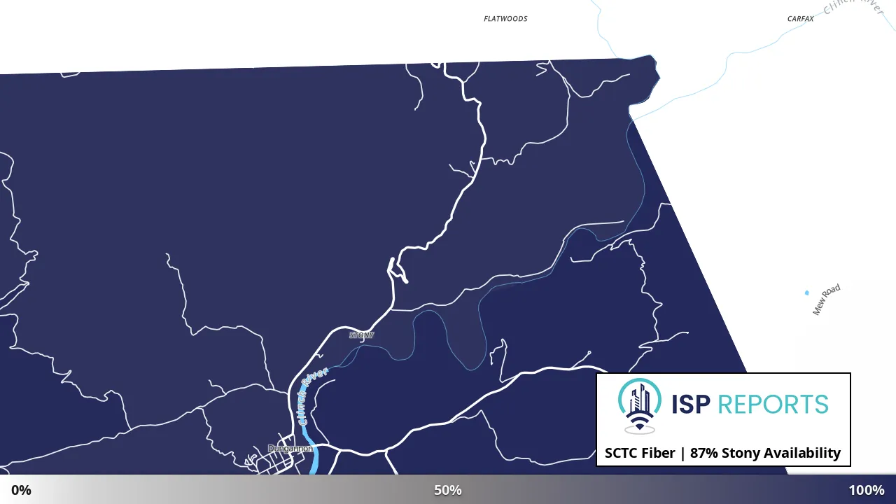 Stony, VA map of internet availability
