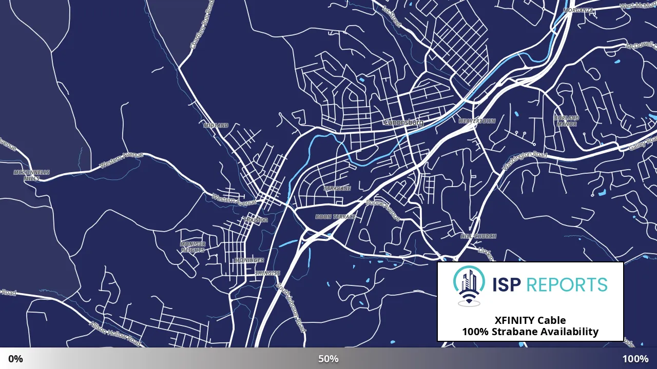 Strabane, PA map of internet availability