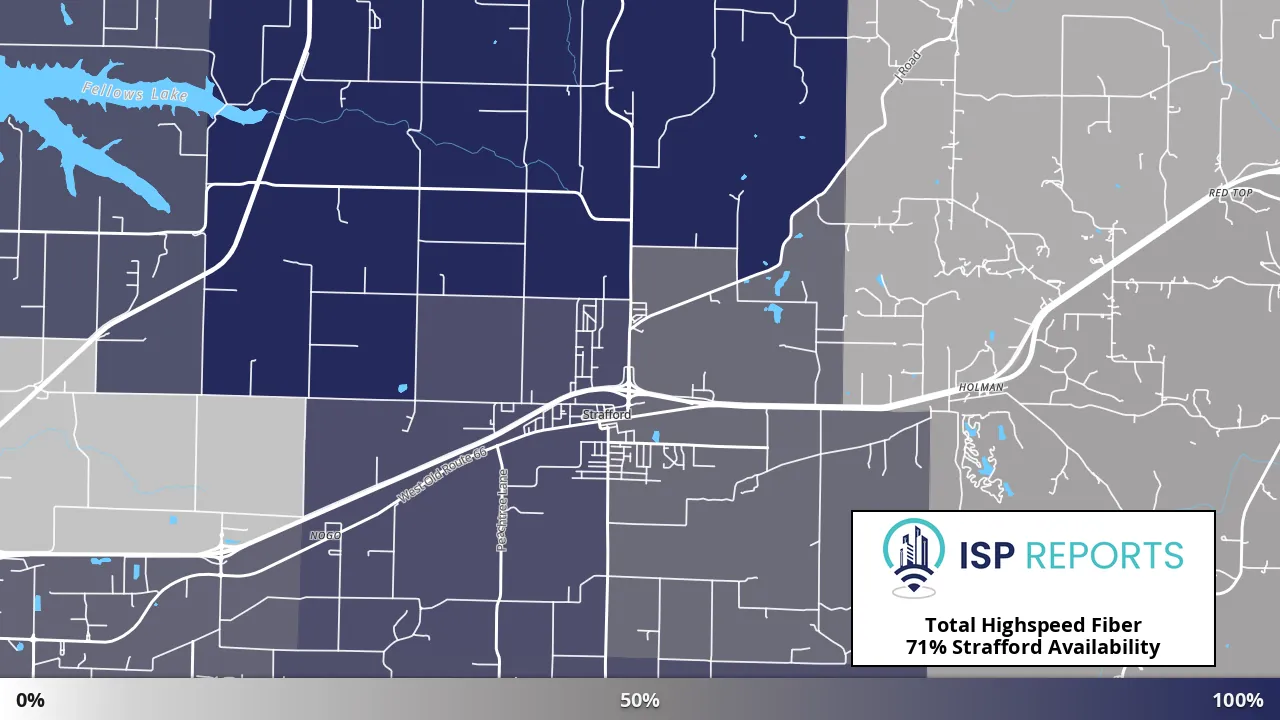 Strafford, MO map of internet availability