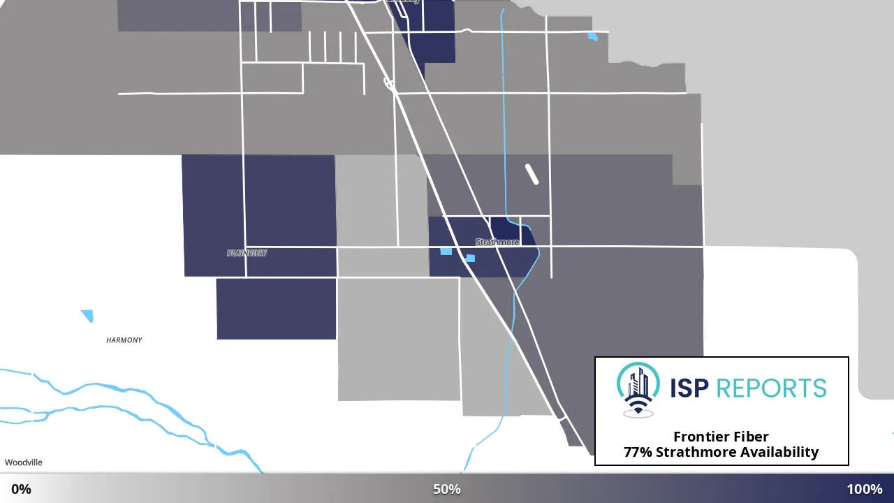 Strathmore, CA map of internet availability