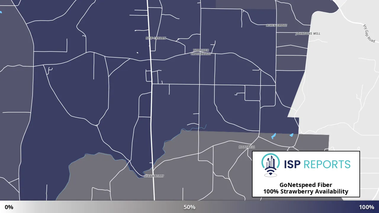 Strawberry, AL map of internet availability
