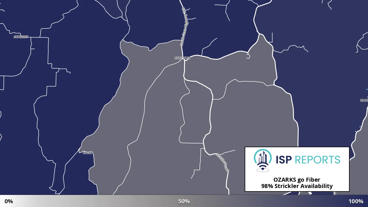 Strickler, AR map of internet availability