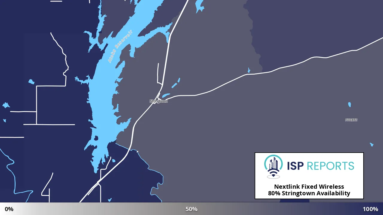Stringtown, OK map of internet availability