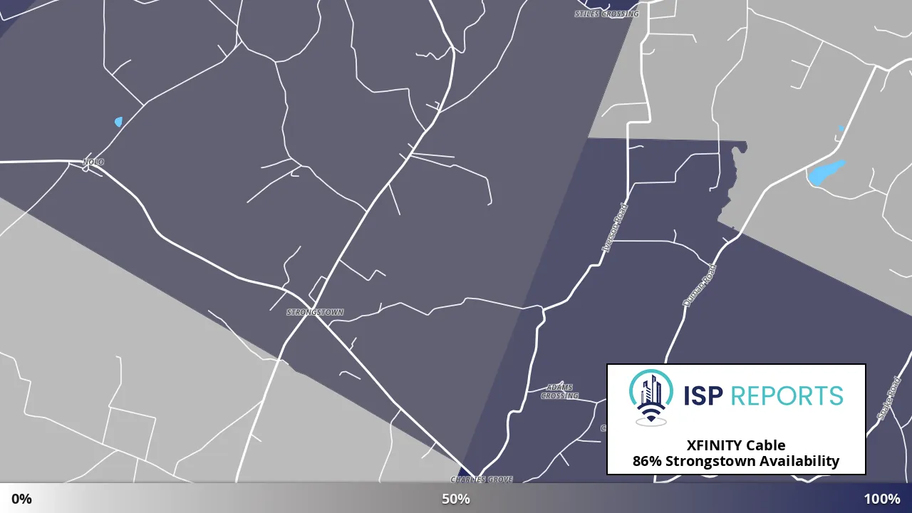 Strongstown, PA map of internet availability