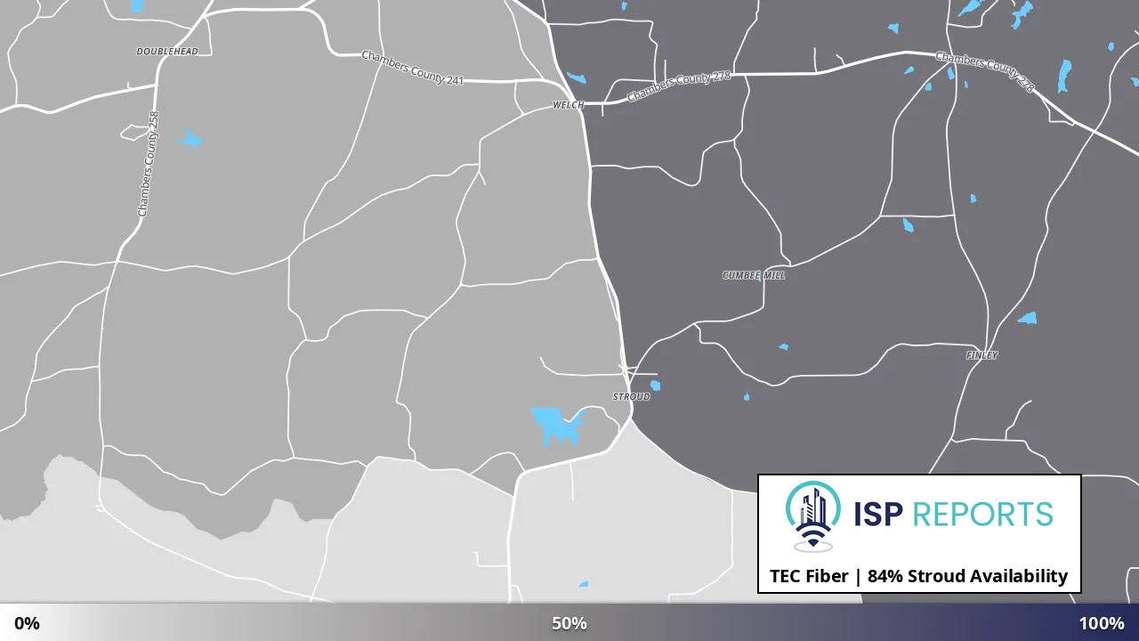 Stroud, AL map of internet availability