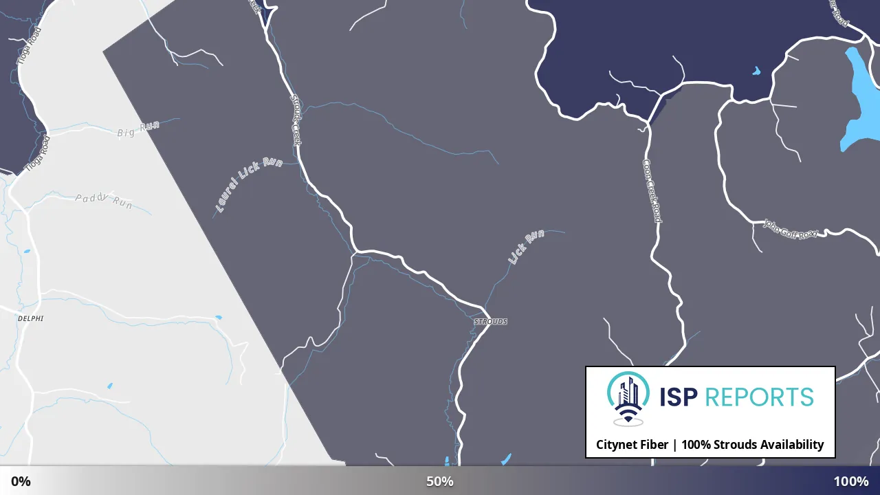 Strouds, WV map of internet availability